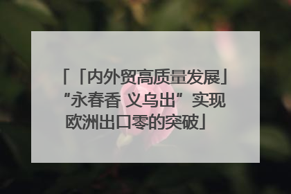 「内外贸高质量发展」“永春香 义乌出”实现欧洲出口零的突破