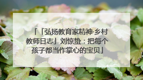 「弘扬教育家精神·乡村教师日志」刘惊蛰：把每个孩子都当作掌心的宝贝