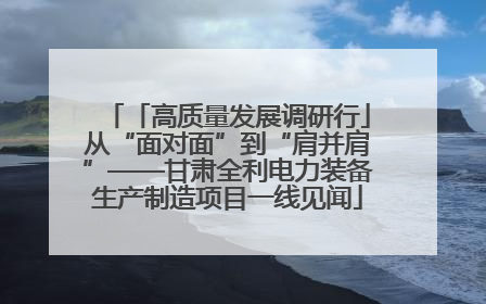 「高质量发展调研行」从“面对面”到“肩并肩”——甘肃全利电力装备生产制造项目一线见闻