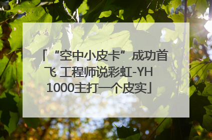 “空中小皮卡”成功首飞 工程师说彩虹-YH1000主打一个皮实
