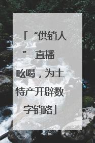 “供销人” 直播 吆喝，为土特产开辟数字销路