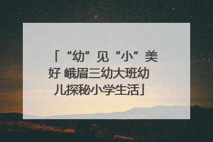 “幼”见“小”美好 峨眉三幼大班幼儿探秘小学生活