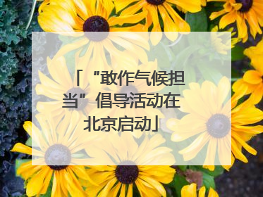 “敢作气候担当”倡导活动在北京启动