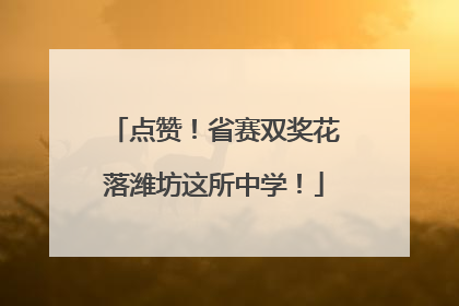 点赞！省赛双奖花落潍坊这所中学！