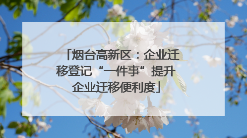 烟台高新区：企业迁移登记“一件事”提升企业迁移便利度