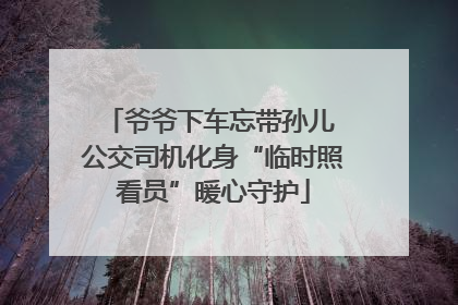 爷爷下车忘带孙儿 公交司机化身“临时照看员”暖心守护