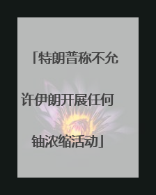 特朗普称不允许伊朗开展任何铀浓缩活动