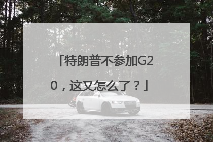 特朗普不参加G20，这又怎么了？