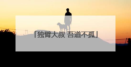 独臂大叔 吾道不孤