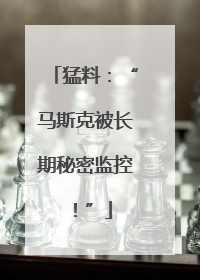 猛料：“马斯克被长期秘密监控！”