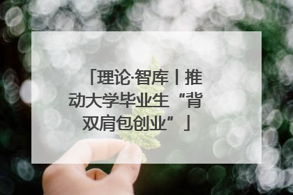 理论·智库丨推动大学毕业生“背双肩包创业”