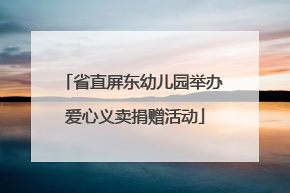 省直屏东幼儿园举办爱心义卖捐赠活动