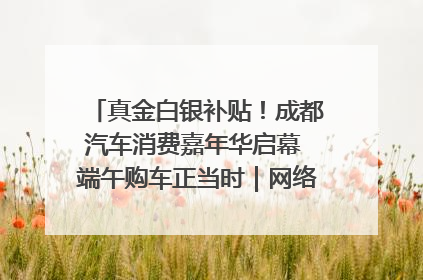 真金白银补贴！成都汽车消费嘉年华启幕 端午购车正当时｜网络中国节·端午