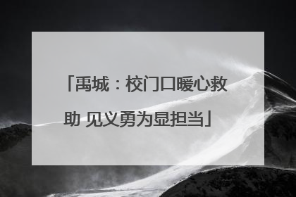禹城：校门口暖心救助 见义勇为显担当