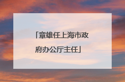 章雄任上海市政府办公厅主任