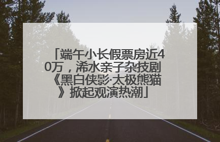 端午小长假票房近40万，浠水亲子杂技剧《黑白侠影·太极熊猫》掀起观演热潮