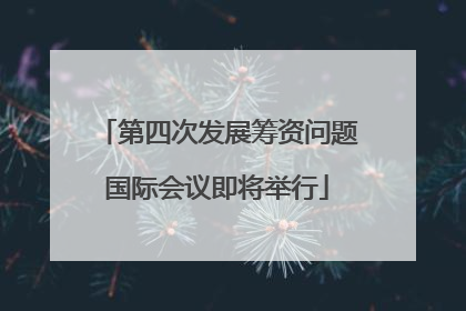 第四次发展筹资问题国际会议即将举行
