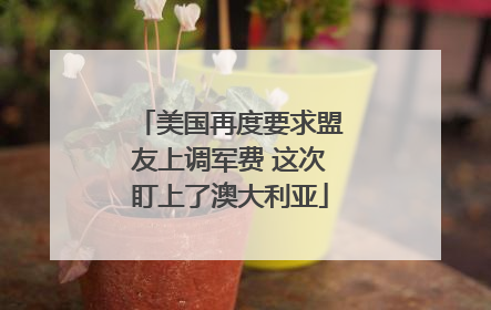 美国再度要求盟友上调军费 这次盯上了澳大利亚