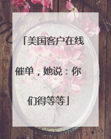 美国客户在线催单，她说：你们得等等