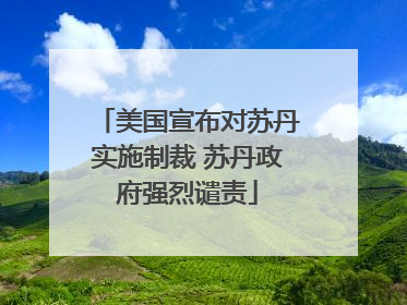 美国宣布对苏丹实施制裁 苏丹政府强烈谴责