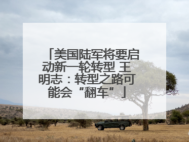 美国陆军将要启动新一轮转型 王明志：转型之路可能会“翻车”