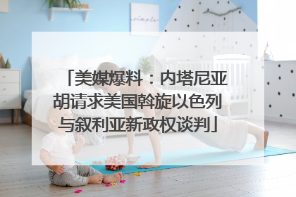 美媒爆料：内塔尼亚胡请求美国斡旋以色列与叙利亚新政权谈判