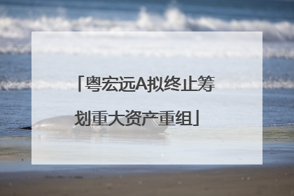 粤宏远A拟终止筹划重大资产重组