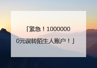 紧急！10000000元误转陌生人账户！