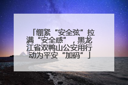 绷紧“安全弦”拉满“安全感”，黑龙江省双鸭山公安用行动为平安“加码”