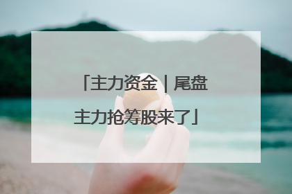 主力资金｜尾盘主力抢筹股来了