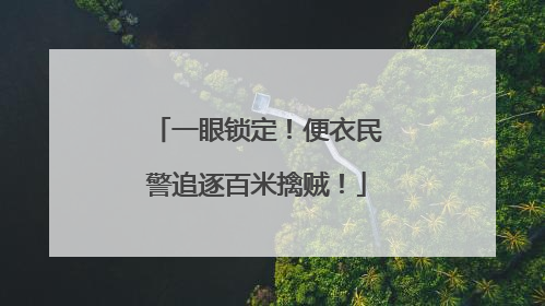 一眼锁定！便衣民警追逐百米擒贼！