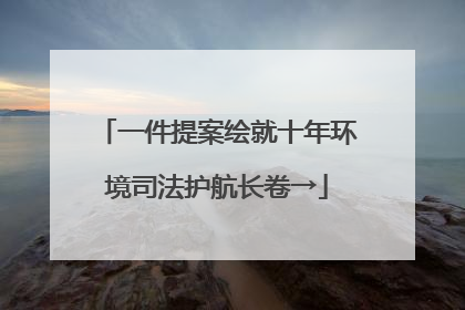 一件提案绘就十年环境司法护航长卷→