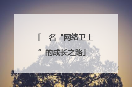 一名“网络卫士”的成长之路