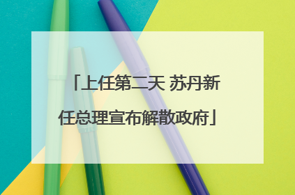 上任第二天 苏丹新任总理宣布解散政府