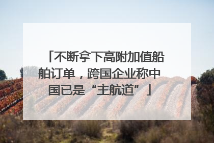 不断拿下高附加值船舶订单，跨国企业称中国已是“主航道”
