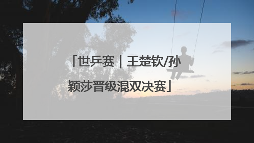 世乒赛｜王楚钦/孙颖莎晋级混双决赛