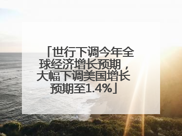 世行下调今年全球经济增长预期，大幅下调美国增长预期至1.4%