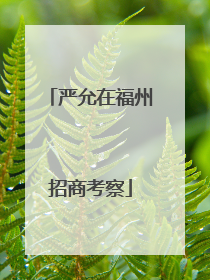 严允在福州招商考察