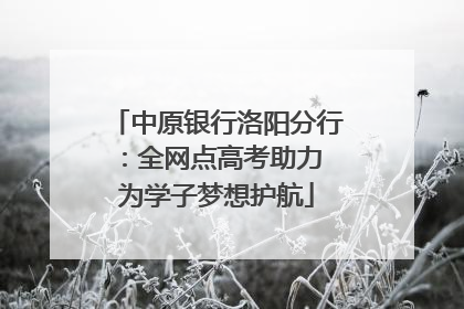 中原银行洛阳分行：全网点高考助力 为学子梦想护航
