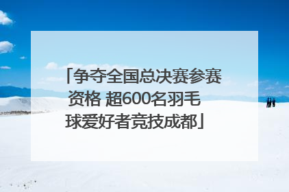 争夺全国总决赛参赛资格 超600名羽毛球爱好者竞技成都