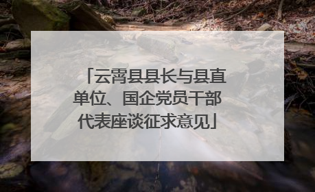 云霄县县长与县直单位、国企党员干部代表座谈征求意见