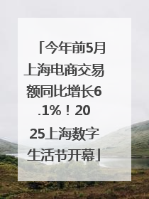 今年前5月上海电商交易额同比增长6.1%！2025上海数字生活节开幕