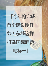 今年将完成首个建设期任务！东城这样打造国际消费地标→