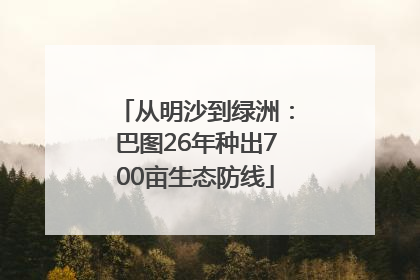 从明沙到绿洲：巴图26年种出700亩生态防线