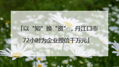 以“知”换“资”，丹江口市72小时为企业授信千万元