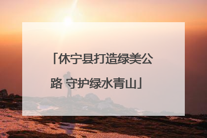 休宁县打造绿美公路 守护绿水青山