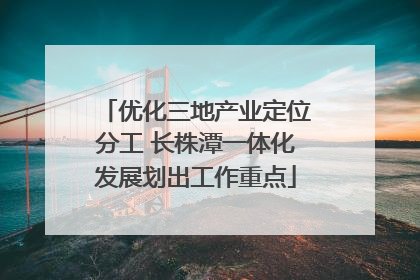 优化三地产业定位分工 长株潭一体化发展划出工作重点