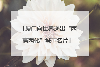 厦门向世界递出“两高两化”城市名片