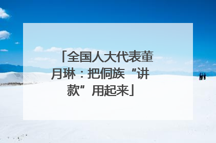 全国人大代表董月琳：把侗族“讲款”用起来