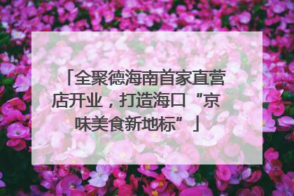 全聚德海南首家直营店开业，打造海口“京味美食新地标”